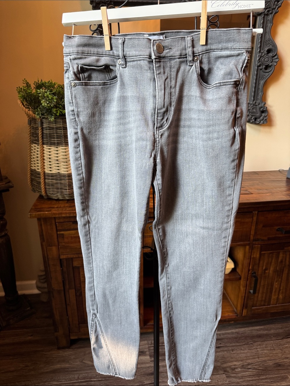 Women's Loft Grey Stretch Skinny Jeans